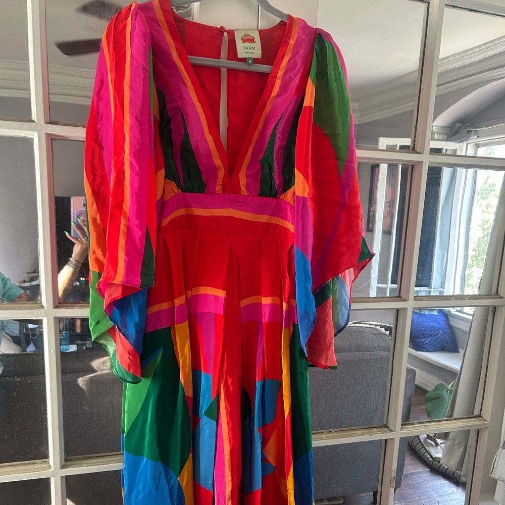 Colorful V-Neck Maxi Dress